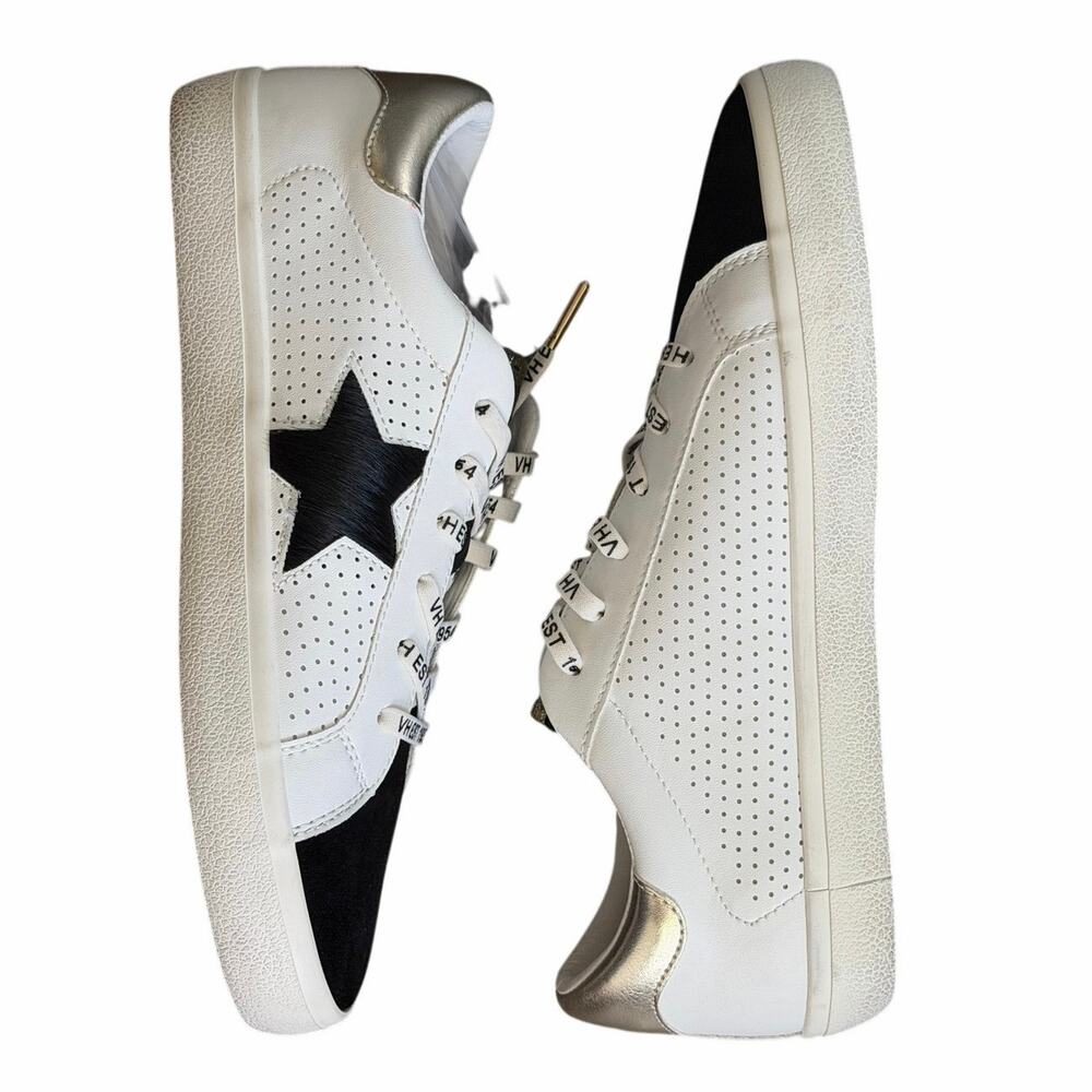 Vintage Havana Gadol White Black Star Perforated Sneakers Size 11 NIB